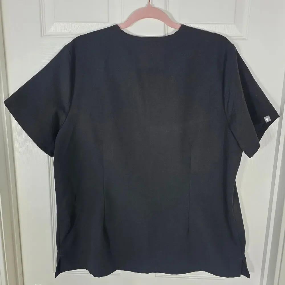 Figs Catarina 1 Pocket Scrub Top "Black" PO# 6329 Size XL (2) - Picture 2 of 8